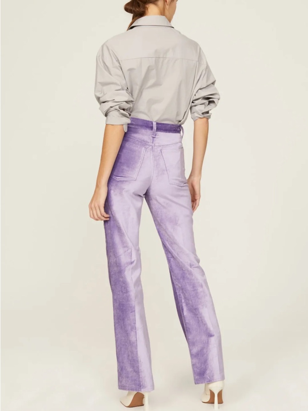Rag & Bone Jacey Purple Velvet Straight Leg Pants Size 8 - Picture 2 of 8